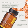 Krill oil supplement bottle with nutritional information on a white background